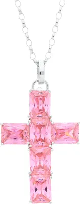 Produktbild von Kreuz Anhänger Silber 925 Zirkonia rosa JL10-02-1986 JuwelmaLux