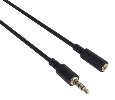 Productafbeelding van PREMIUMCORD Kabel, 3,5 mm jack, 4-polig, mannelijk/vrouwelijk, 1 meter, voor Apple iPhone, iPad, iPod