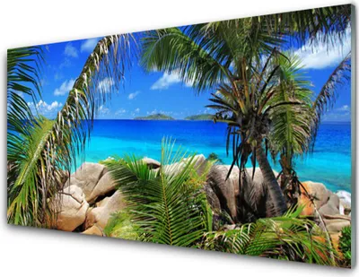 Immagine prodotto di Stampe su vetro acrilico, dimensioni 100x50 cm, ideale per decorare pareti. Motivo: roccia, foglie, paesaggio