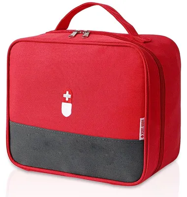 Produktbild von Medikamententasche groß, Notfalltasche leer, Rot, Oxford-Gewebe, 25 x 13.5 x 20 cm