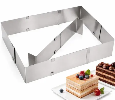 Immagine prodotto di Telaio posteriore rettangolare, regolabile, in acciaio inossidabile, con divisorio, dimensioni 18-33 x 28-52,5 cm