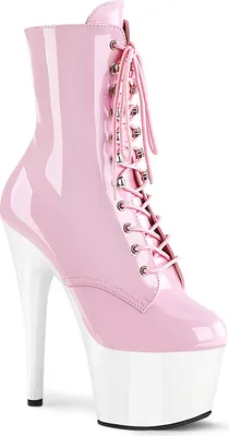 Produktbild von ADORE-1020 Damen Booties von Pleaser, Rosa Weiß , EU 36, US 6