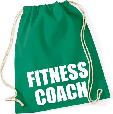 Produktbild von Huuraa Turnbeutel Fitness Coach Training 12 Liter Kelly Green Baumwolle Rucksack Geschenkidee