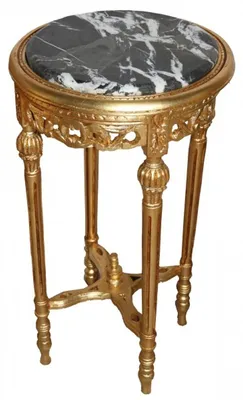Produktbild von Barock Beistelltisch Rund Gold  ModY17  73 x 38 cm Antik Stil