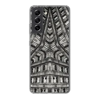 Produktbild von MuchoWow® Handyhülle Schutzhülle Hülle für Samsung Galaxy S21 FE Kunst - Schwarz - Weiß - Psychedelisch Silikon Softcase Handy Hülle - Mobiltelefonhülle