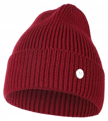 Imagen del producto de Gorro tipo beanie rojo – gorro para mujer – gorro de moda – gorro con brillo – gorro de punto