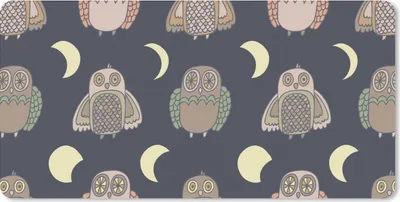 Produktbild von MuchoWow® Schreibtischunterlage Eule - Muster - Mond 80x40 cm - XXL Mauspad - Gaming Mauspad