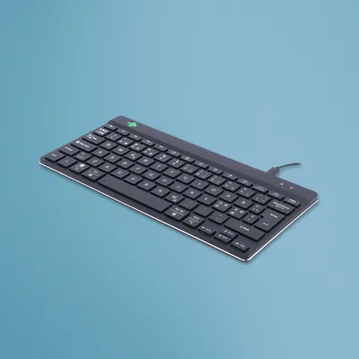 Produktbild von R-Go Tools Ergonomische Tastatur R-Go Compact Break, kompakte Tastatur mit Pausensoftware, QWERTY (NORDIC), Kabelgebunden, Schwarz, Mini, Kabelgebunden, USB, Scherenschalter, QWERTY, Schwarz
