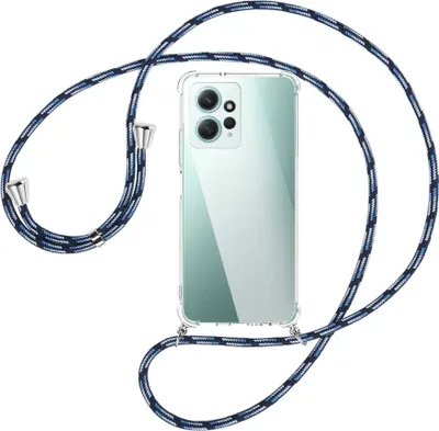 Produktbild von Handykette Backcover-Schutzhülle mit Band (Metall silberfarben) für Xiaomi Redmi Note 12 4G (6.67'') - Blautöne