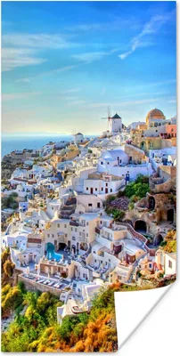 Produktbild von MuchoWow® Poster Berge von Santorin Griechenland 20x40 cm - Plakat - Foto