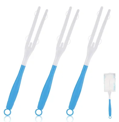 3er-Set Mopp-Verlängerungsstiele, Kunststoff, 15,5 cm, Blau/Weiß