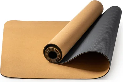 Produktbild von Yogamatte aus Naturkork mit Trageriemen 180x60cm