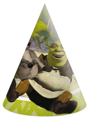 Produktbild von 6 Shrek Partyhüte für Kindergeburtstage -