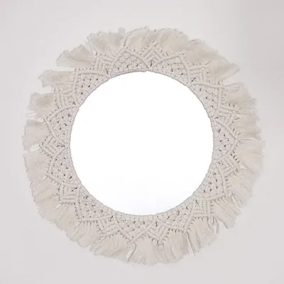Obrázek produktu pro Zrcadlo na zeď, průměr 50 cm, kulaté, černé, vhodné do obývacího pokoje