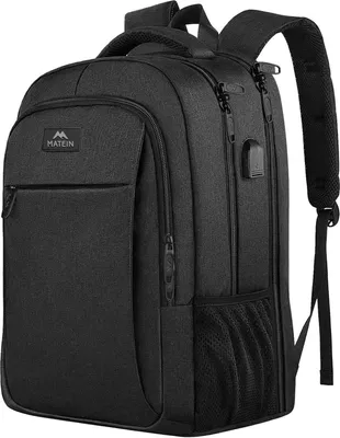 Image de MATEIN Grand sac à dos pour ordinateur portable 17,3 pouces noir USB Vol Business Sac à dos