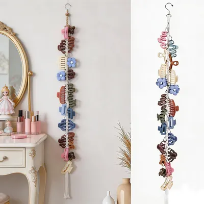 Productafbeelding van Haarspeldenorganizer - Haarspelden - Haarelastiek - Organizer met draaibare en 20 metalen ringen - Muur - Deur - Kast