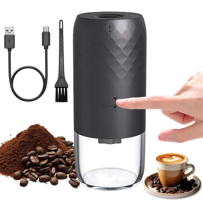 Tragbare elektrische Kaffeemühle, Kegelmahlwerk, 5 Mahlgrade, USB-C