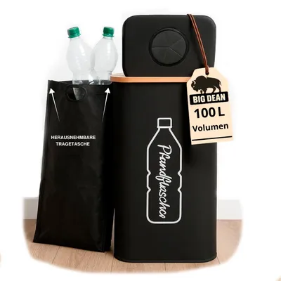 Produktbild von BigDean Pfandflaschen Sammelbehälter 100L inkl. Tragetasche - Flaschensammler Leergut