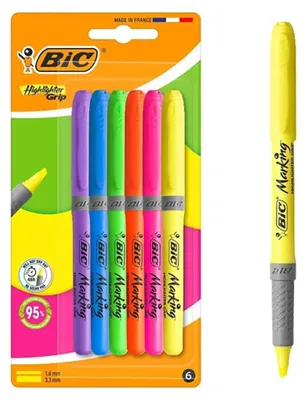 Produktbild von Bic Highlighter Grip 6 Marker Kinder One Size