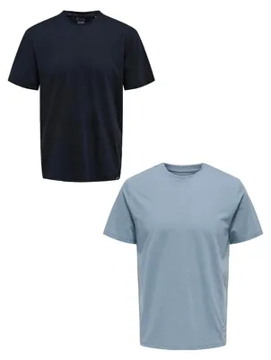 Produktbild von ONLY & SONS T-Shirt 2er-Set Rundhals Kurzarm Größe: S
