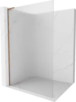 Zdjęcie produktu dla Mexen Kioto L ścianka prysznicowa Walk-in 110 x 200 cm, prążki, różowe złoto - 800-110-103-60-09