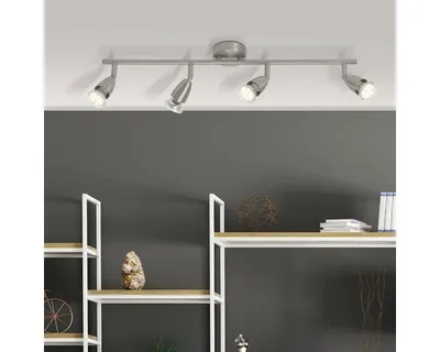 Image de BRILLIANT Lampe Amalfi LED, modèle Spotrohr 4 flammant, en fer | Comprend 4 ampoules réflectrices LED PAR51, GU10, 3W (250lm, 3000K) | Têtes orientables