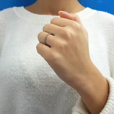 Produktbild von 0,47 Carat Diamant rundum Memoire Ring 14 Karat Weißgold - 59 (18,80 mm)