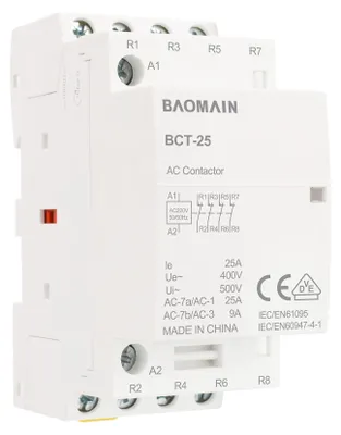 Wechselstromschütz 4-polig NC 25 A AC 220 V DIN-Schiene