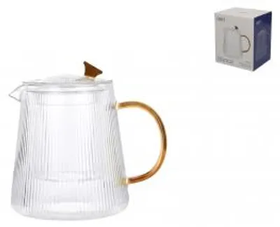 Immagine prodotto di H&H Teiera Rigata In Vetro Borosilicato Con Filtro Lt 0,9