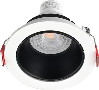 Zdjęcie produktu dla Braytron reflektor wpuszczany GU10 Ø75mm oprawa wpuszczana + żarówka biała neutralna 4500K z gniazdem GU10 biały/czarny