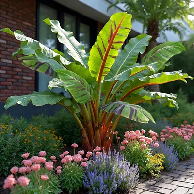 Immagine prodotto di Pianta di banana Musa sikkimensis Red Tiger – 2 piante – Banana da giardino tropicale – Ø 12 cm, altezza circa 30 cm