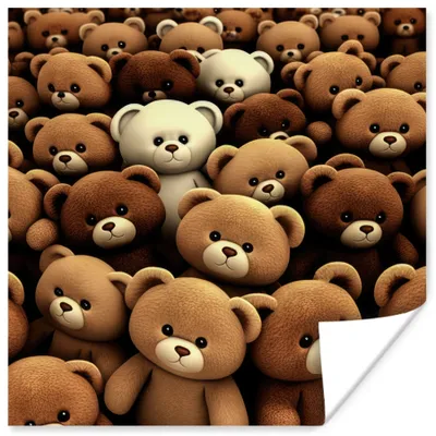 Produktbild von MuchoWow® Poster Teddybär - Teddy - Braun - Bär - Jungen - Mädchen 75x75 cm - Wand Dekoration