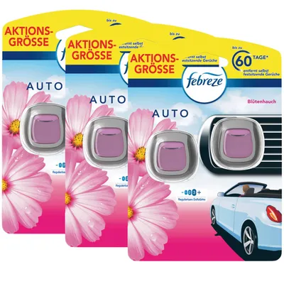 Produktbild von Febreze Auto Lufterfrischer Blütenhauch 2x2ml - Raumduft (3er Pack)