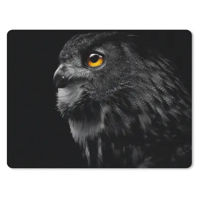 Produktbild von MuchoWow® Mauspad Mousepad Eule - Vogel - Schwarz - Porträt 40x30 cm - Mousepads - Maus Mat - Pad - Mausunterlage - Anti Rutsch