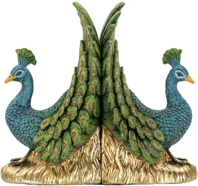 Produktbild von Mauro Ferretti Pfauen Buchstützen Multicolor 20 x 15 x 19 cm