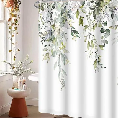 Immagine prodotto di Cabina doccia impermeabile con motivi floreali in poliestere, 180x180 cm