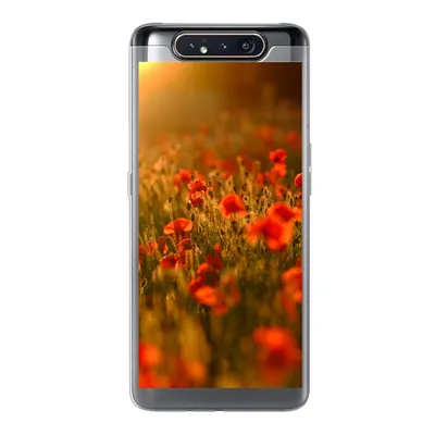 Produktbild von MuchoWow® Handyhülle Schutzhülle Hülle für Samsung Galaxy A80 Orangefarbenes Leuchten über den Mohnblumen auf dem Feld Silikon Softcase Handy Hülle - Schutzdeckel