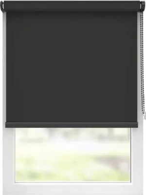 Produktbild von SOLUNA Verdunkelungsrollo colormatch V53 schwarz mit farblich abgestimmter Mechanik und Rückseite 115x190 cm inkl. Klemm