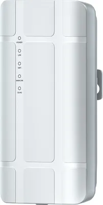 A white outdoor 4G router with status indicator lights.