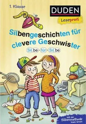 Obrázok produktu pre Duden Leseprofi - Silbe für Silbe: Silbengeschichten für clevere Geschwister, 1. Klasse