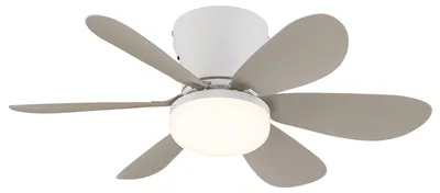 Obrázok produktu pre Mini stropný ventilátor s LED osvetlením a diaľkovým ovládaním Delores, biela / piesková, 51 cm