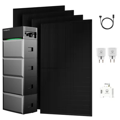 Produktbild von Powerness Balkonkraftwerk mit Speicher, Sunpura S2400 mit 3x B2400 Erweiterungsakku, JASolar 2000W Bifazial Solarpanel, 1x Smarter Zähler & Smart Plug