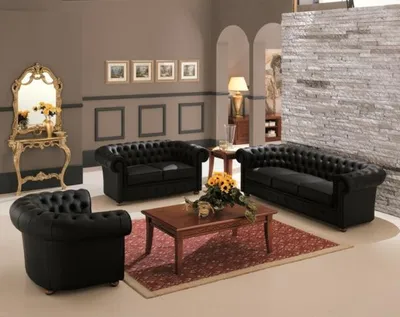 Immagine prodotto di Design divano imbottito set divano set divano in pelle set divano classico Chesterfield