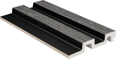 Produktbild von HEXIM Lamellenwand HDPS Polystyrol - Lamellen Wandverkleidung Akustikpaneele Wandpaneele Holz Imitat - (Muster - dunkelgraue Holzstruktur) Altholz Panels