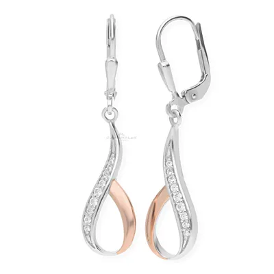 Produktbild von JuwelmaLux Ohrhänger 925 Silber mit Zirkonia, rhodiniert und Roségold plattiert JL10-06-0652