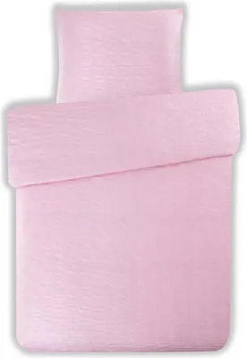 Produktbild von Mikrofaser Seersucker Bettwäsche Uni Struktur Ornamente 135x200 80x80 Rosa: 2tlg.