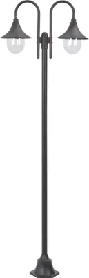 Obrázek produktu pro Zahradní sloupová lampa 2 ramena E27 220 cm hliník bronzová