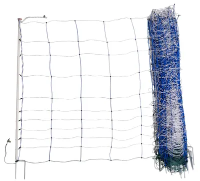 Immagine prodotto di AKO TitanNet 145 Weidenetz blau/weiß 50?m x 145?cm, 15?Pfähle, Doppelspitze