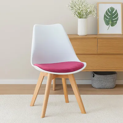 Produktbild von Esszimmerstuhl Samt Atlanta Weiß/Pink