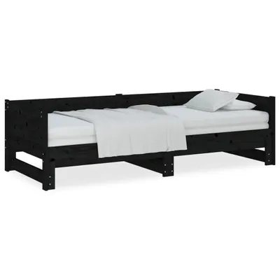 Obrázok produktu pre vidaXL Rozkladacia posteľ čierna masívna borovica 2x(90x200) cm